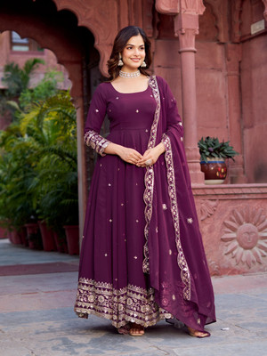 Divastri Embroidered Anarkali Kurta, Bottom & Dupatta Set