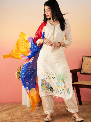 Sangria Embroidered Kurta, Salwar & Dupatta Set
