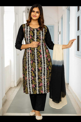 CornHubb.in Printed Kurta, Trouser/Pant & Dupatta Set