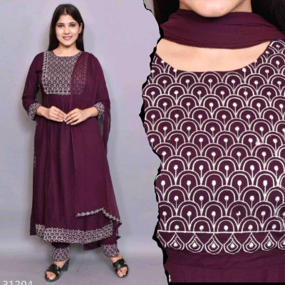 Roxworld Embroidered Kurta, Trouser/Pant & Dupatta Set