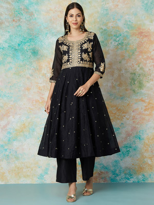 Melange by Lifestyle Embroidered Kurta, Trouser/Pant & Dupatta Set