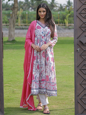 SDK Fashion Embroidered Kurta, Trouser/Pant & Dupatta Set