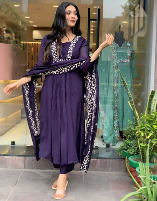 MITRA CREATION Embroidered Kurta, Trouser/Pant & Dupatta Set