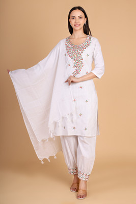 STEmbroiders Embroidered Kurta, Salwar & Dupatta Set
