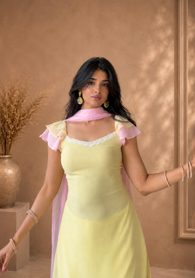 Tryambakam Printed Kurta, Palazzo & Dupatta Set