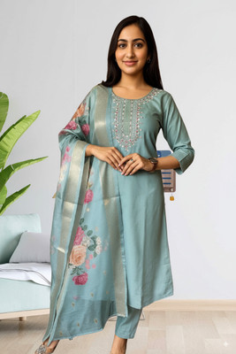 bajrang fashion Embroidered Kurta, Trouser/Pant & Dupatta Set