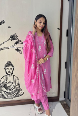 SoshrepCreation Printed Kurta, Trouser/Pant & Dupatta Set