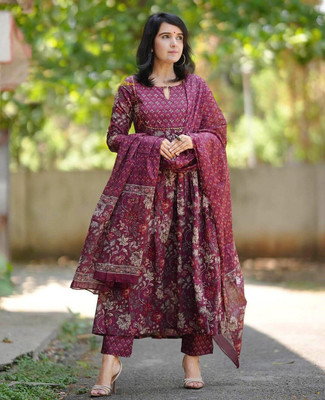 alif creation Floral Print Kurta, Trouser/Pant & Dupatta Set
