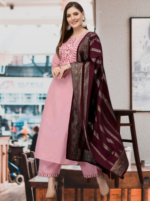 SHREEKRISHNAFAB Embroidered Kurta, Trouser/Pant & Dupatta Set