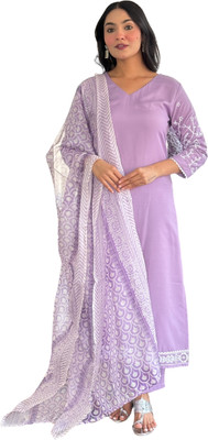 GlimmerGown Embroidered Kurta, Salwar & Dupatta Set