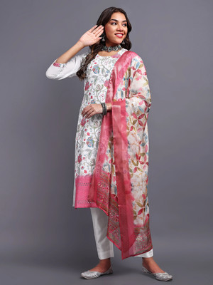 DISHWA FASHION Embroidered, Self Design Kurta, Trouser/Pant & Dupatta Set