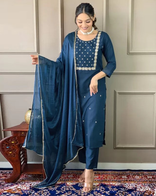 AFREENFASHIONS Self Design Kurta, Trouser/Pant & Dupatta Set
