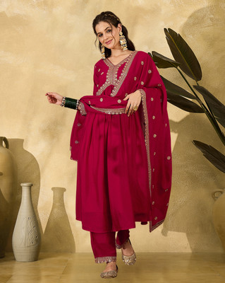 SheWill Embroidered Kurta, Trouser/Pant & Dupatta Set