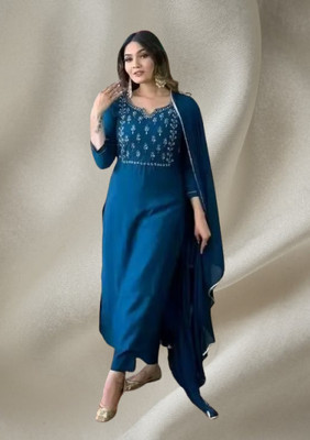 SAIRA NX Embroidered, Embellished Kurta, Trouser/Pant & Dupatta Set