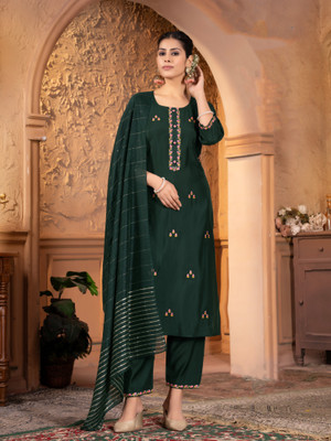 GRACE CLOTHES Embroidered Kurta, Trouser/Pant & Dupatta Set