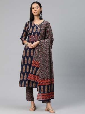 Readiprint Fashions Printed Kurta, Palazzo & Dupatta Set