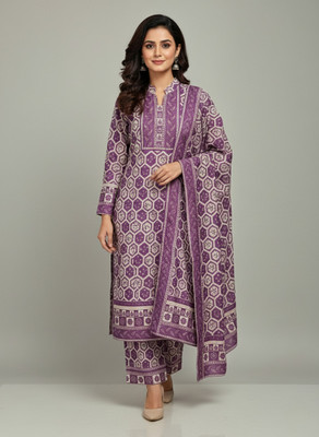 SRIIVA Printed Kurta, Palazzo & Dupatta Set