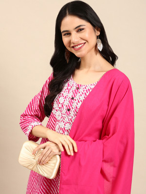 SHOWOFFFF Graphic Print Kurta, Palazzo & Dupatta Set