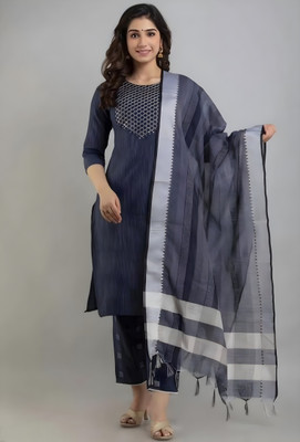 mfacollections Embroidered Kurta, Trouser/Pant & Dupatta Set