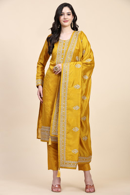 Trendmalls Embroidered Kurta, Trouser/Pant & Dupatta Set