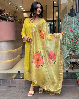 shiv textiles Embroidered Kurta, Trouser/Pant & Dupatta Set