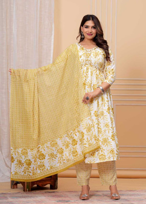 VASTRA SHRI FASHIONS Printed, Embroidered, Floral Print Kurta, Trouser/Pant & Dupatta Set