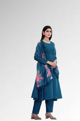 Riva Solid Kurta, Trouser/Pant & Dupatta Set