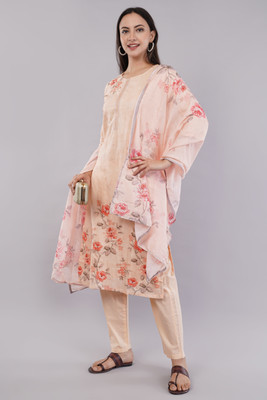 JIDI FASHION Floral Print Kurta, Trouser/Pant & Dupatta Set