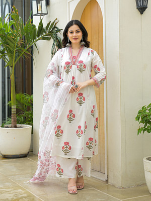 DIVENA Printed Kurta, Trouser/Pant & Dupatta Set