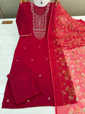 ANKHIR ERA Embroidered Kurta, Trouser/Pant & Dupatta Set