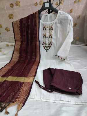 MUSA Embroidered Kurta, Trouser/Pant & Dupatta Set