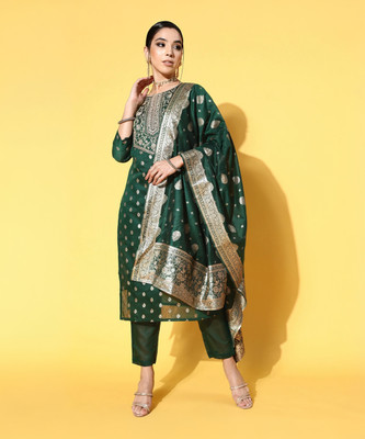Arriva Fab Woven Kurta, Trouser/Pant & Dupatta Set