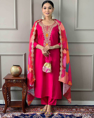 Aditi Embroidered Kurta, Patiala & Dupatta Set