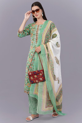 Hunar Kala Printed Kurta, Trouser/Pant & Dupatta Set