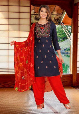 vasuprada Embroidered Kurta, Patiala & Dupatta Set