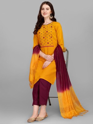 HEER FASHION Embroidered Kurta, Trouser/Pant & Dupatta Set