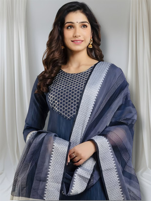 mfacollections Embroidered Kurta, Trouser/Pant & Dupatta Set