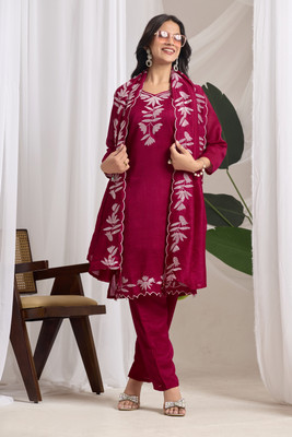 kalakruti Embroidered Kurta, Trouser/Pant & Dupatta Set