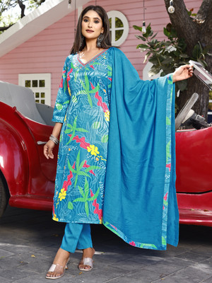 Priyal Designer Printed Kurta, Trouser/Pant & Dupatta Set