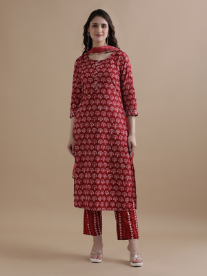 Jaipur Kurti Printed Kurta, Trouser/Pant & Dupatta Set