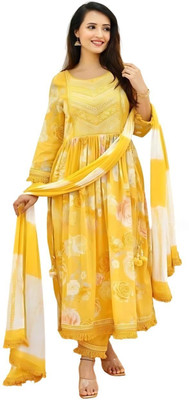 Pikutex Floral Print Kurta, Legging & Dupatta Set