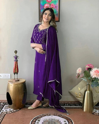 Imlie Embroidered Kurta, Trouser/Pant & Dupatta Set