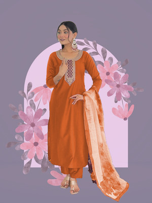 LuGruCollection Embroidered Kurta, Trouser/Pant & Dupatta Set