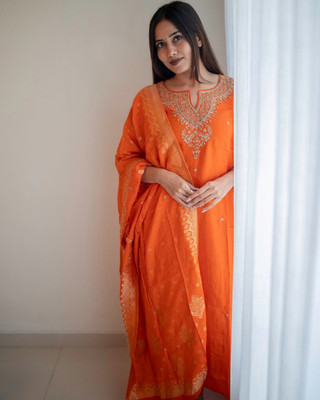 PRIPA8 Embroidered Kurta, Trouser/Pant & Dupatta Set