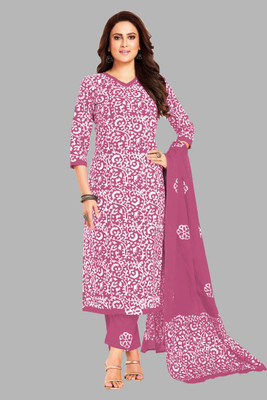 SHREE JEENMATA COLLECTION Printed Kurta, Churidar & Dupatta Set
