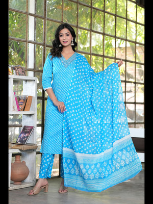SINGNI Self Design Kurta, Trouser/Pant & Dupatta Set