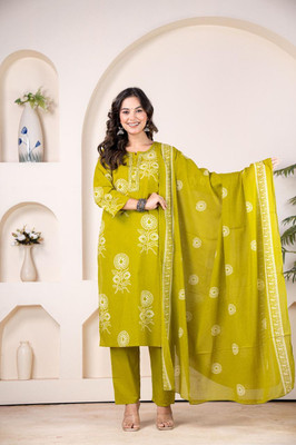 DARVIKAA COLLECTION Printed Kurta, Trouser/Pant & Dupatta Set