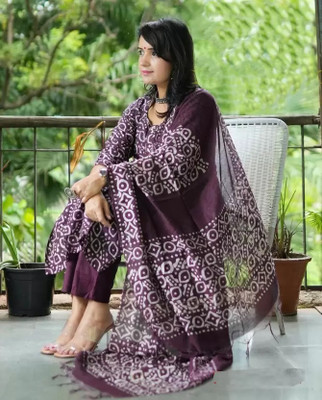 MAS Self Design Kurta, Palazzo & Dupatta Set
