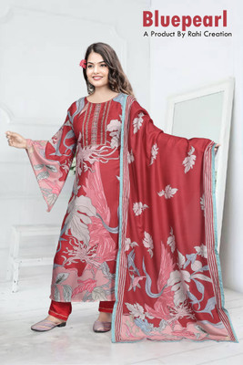 ECOTEC Printed Kurta, Churidar & Dupatta Set