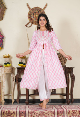 Yash Gallery Floral Print Kurta, Trouser/Pant & Dupatta Set